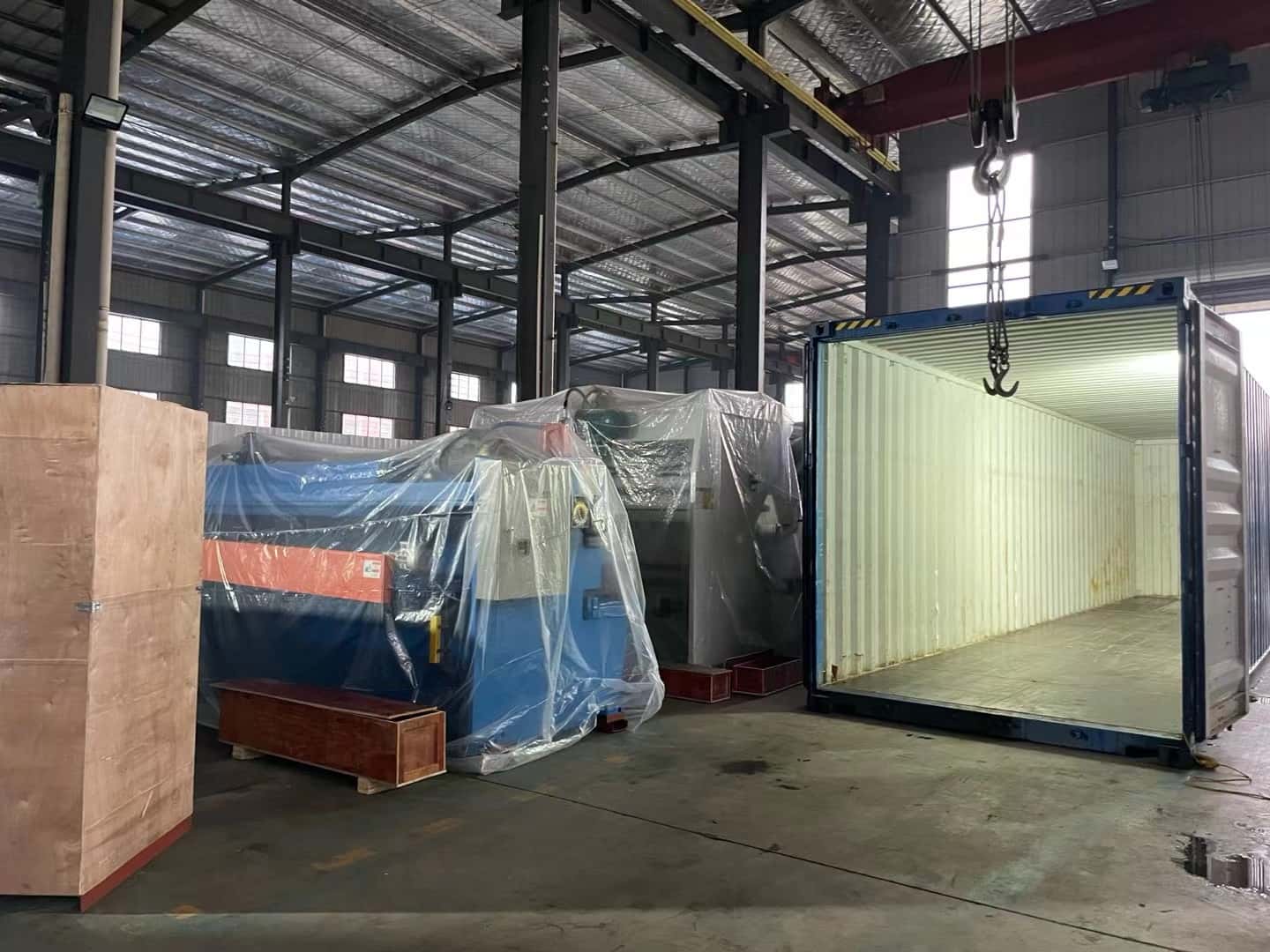 Step 2: Packaged machines ready for container loading